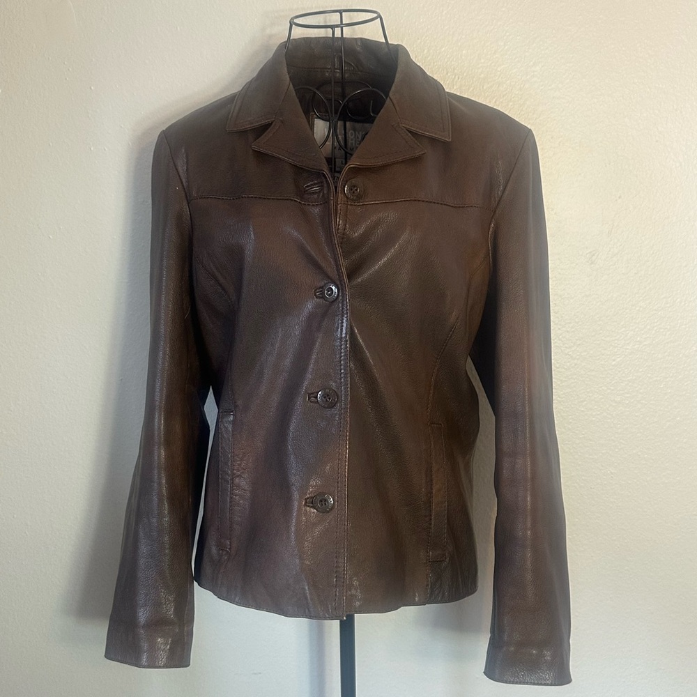 Vintage 90s Wilson’s Leather Maxima Brown Leather Jacket